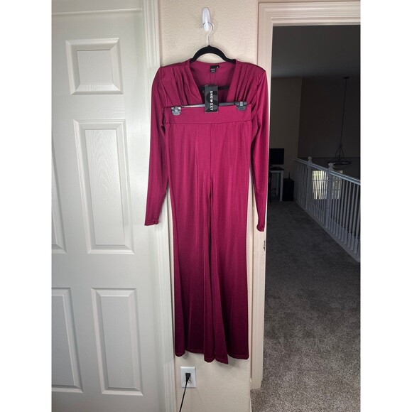 SHEIN Sexy 2 Piece Drape Crop Top-Flared Pants Women’s Size Medium #533 - Picture 12 of 12